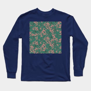 Pink and Teal Hummingbird Paradise Long Sleeve T-Shirt